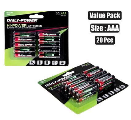 BATTERIES HIGH POWER SIZE:AAA /R03P 20PCE_0