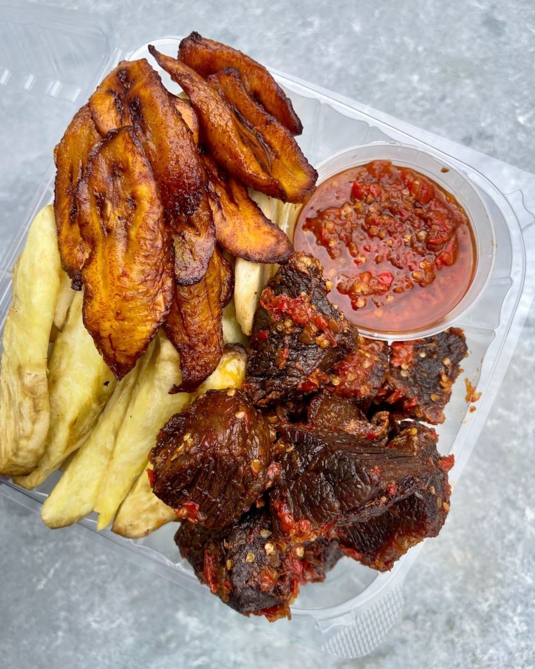 Grilled Beef, Yam & Plantain with Pepper Sauce_1