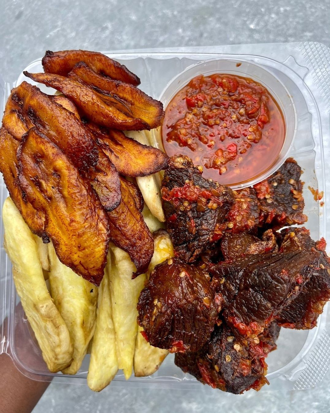 Grilled Beef, Yam & Plantain with Pepper Sauce_0