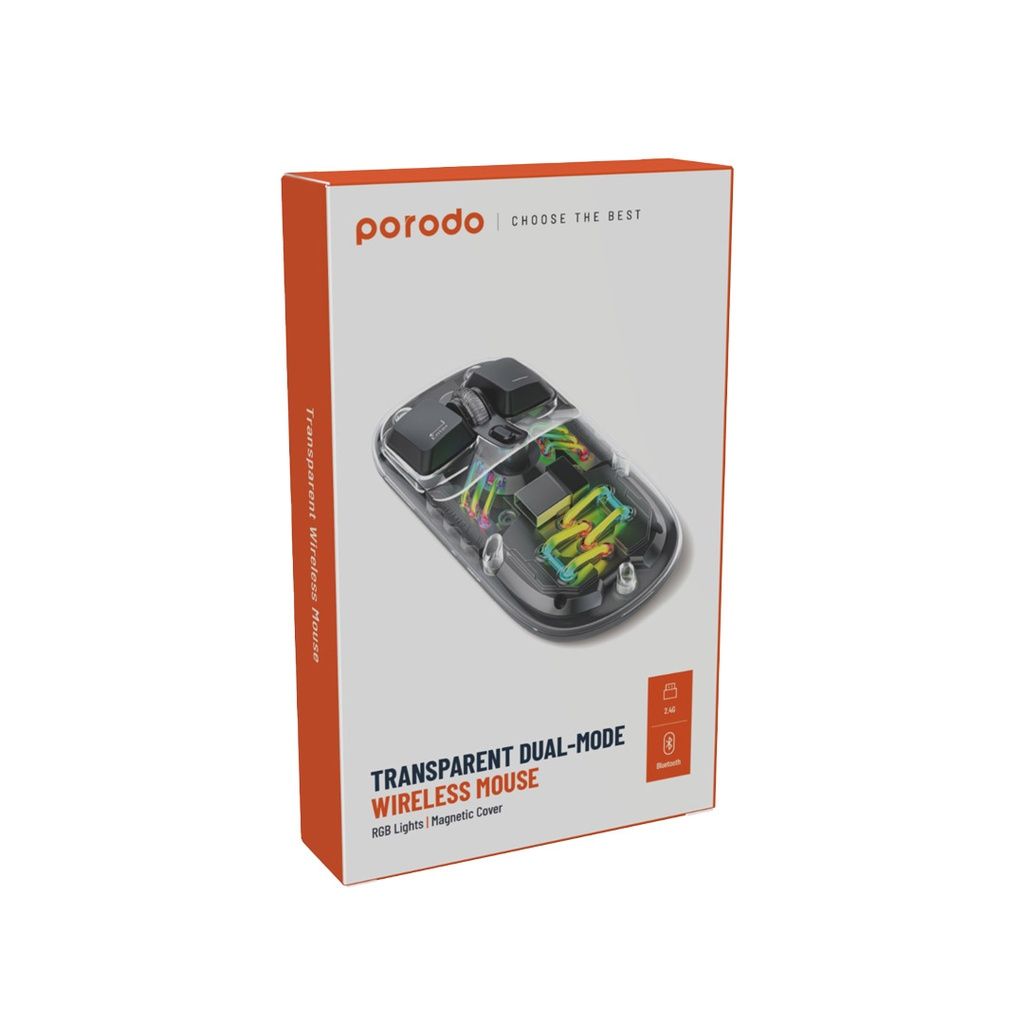 Porodo Transparent Mouse 2.4G and Bluetooth Dual Mode_1