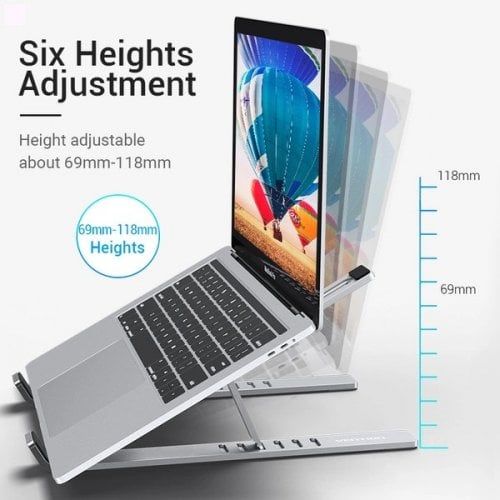 Aluminum Alloy Laptop Stand Hanging Adjustable Hand Holding Foldable Portable Heat Dissipation Height Booster_2