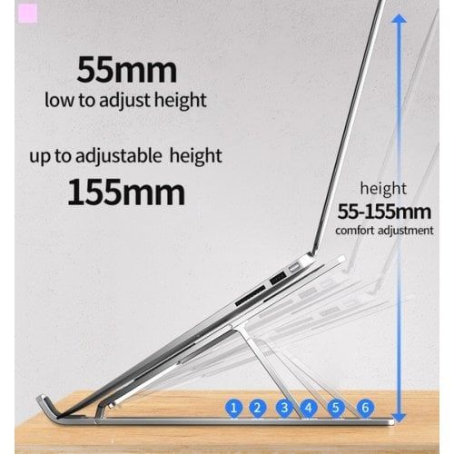 Aluminum Alloy Laptop Stand Hanging Adjustable Hand Holding Foldable Portable Heat Dissipation Height Booster_6