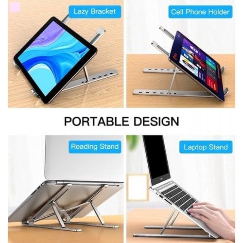 Aluminum Alloy Laptop Stand Hanging Adjustable Hand Holding Foldable Portable Heat Dissipation Height Booster_1