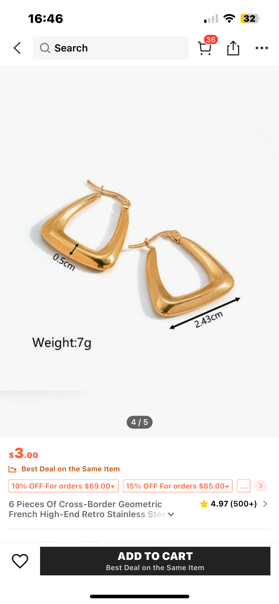 Triangle hoop earrings _0