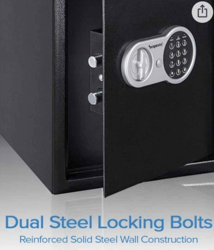 (W40 X D33 X H50) CM, 20KG ELECTRONIC DIGITAL DOUBLE LOCKING BOLTS SOLID STEEL SAFE BOX_3