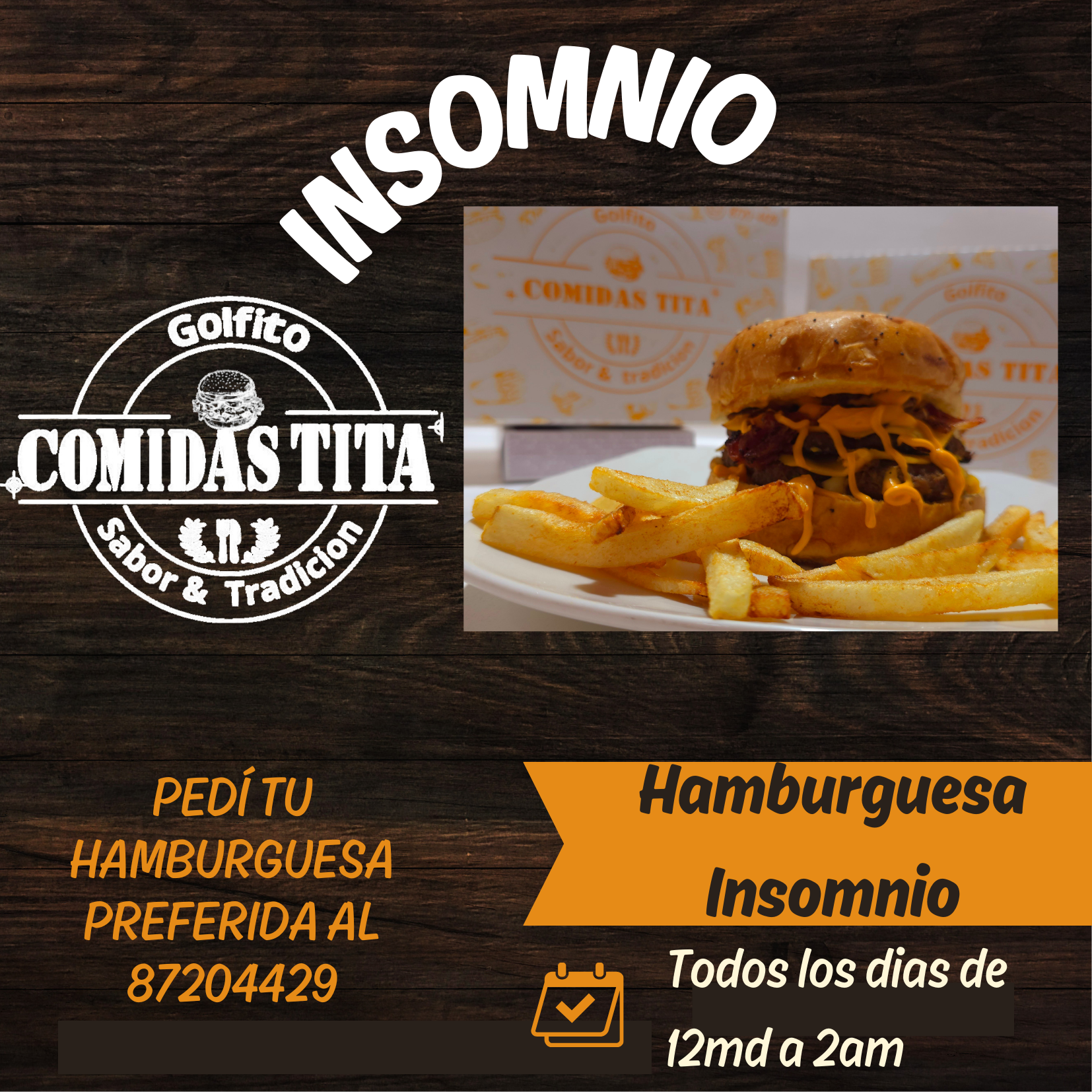 Hamburguesa Insomnio + Papas fritas_0