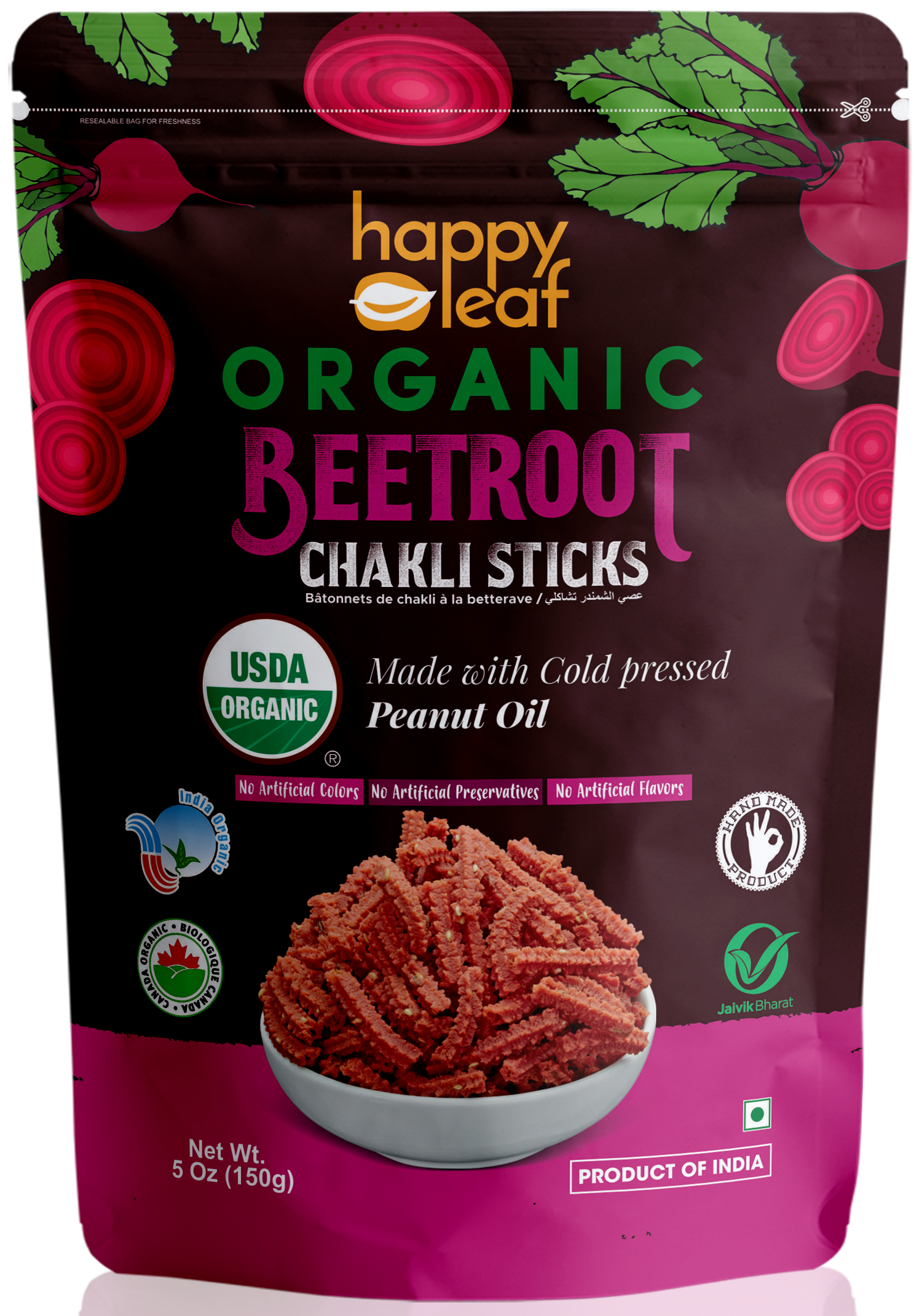 HAPPY LEAF Beetroot Chakli Sticks 150g_0