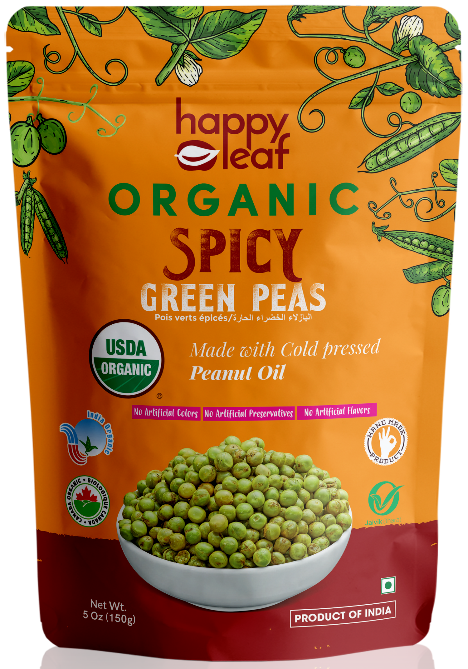 HAPPY LEAF Spicy Green Peas 150g_0