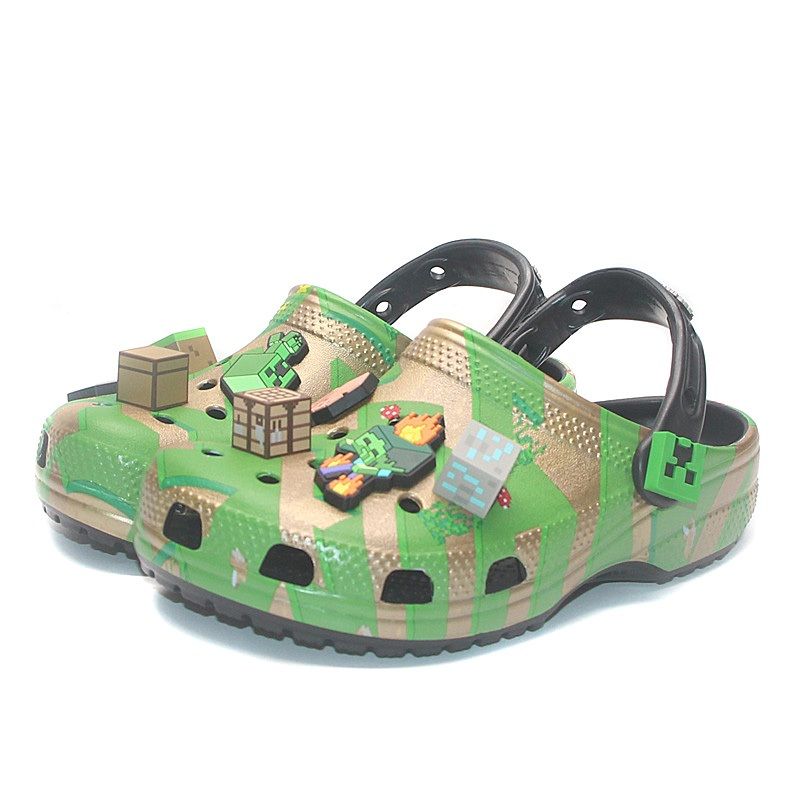 Preorder | Kids Classic Crocs - Minecraft Black Green_0