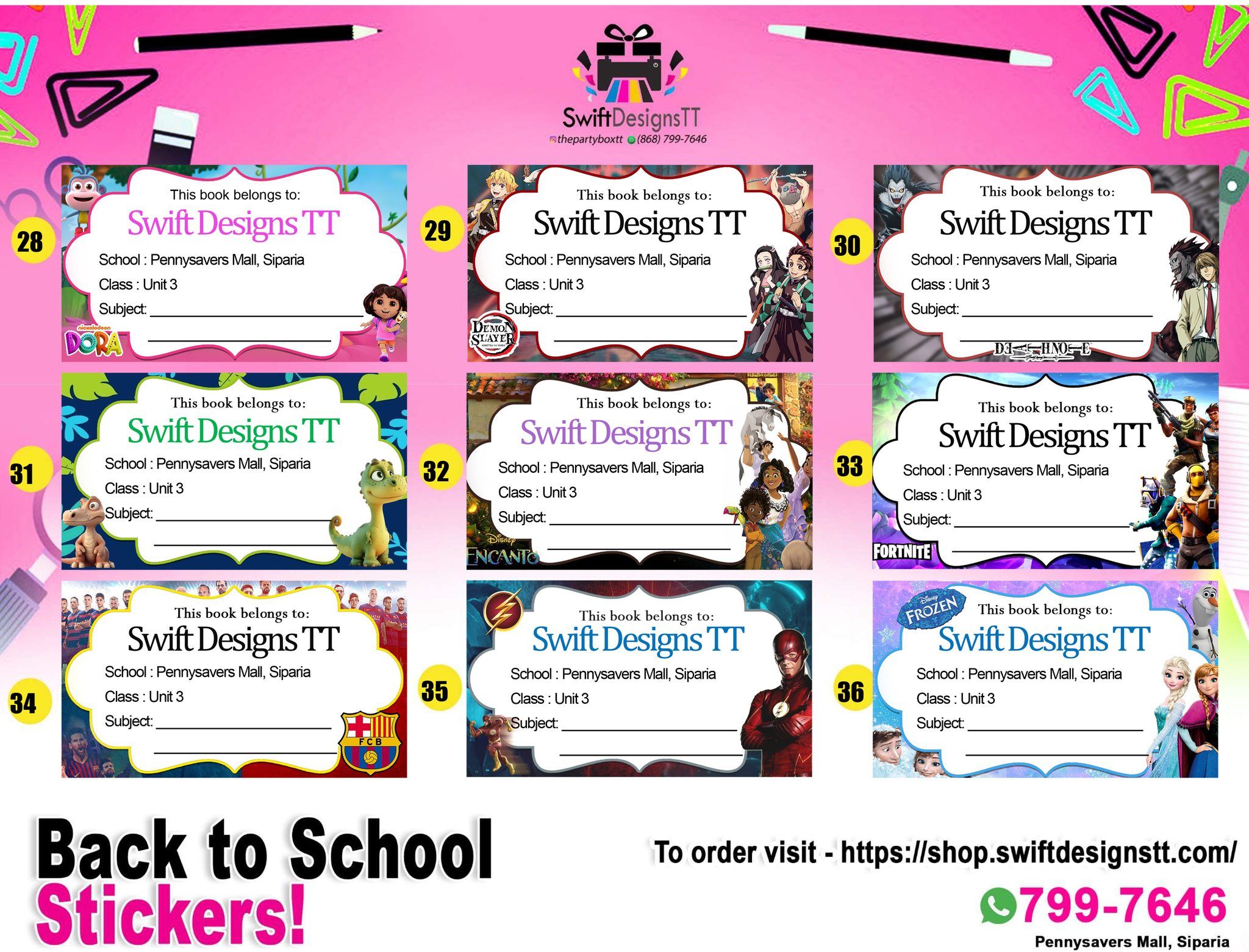 12PCS- School Book Labels _3