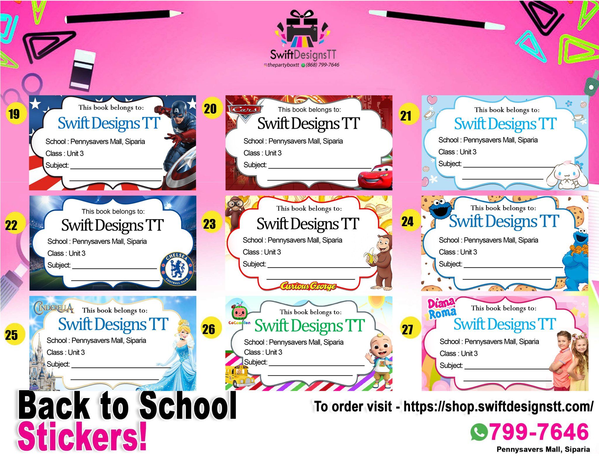 12PCS- School Book Labels _2