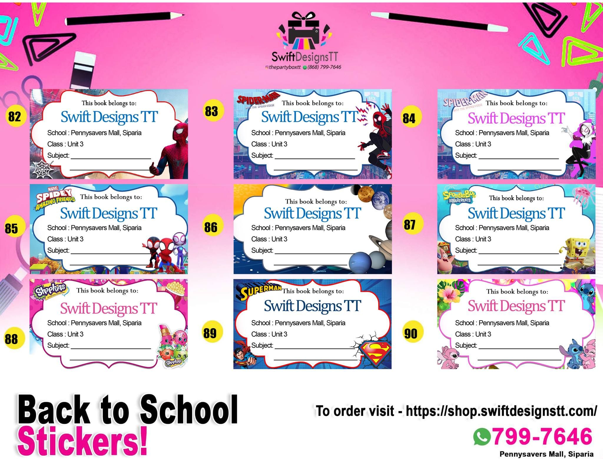 12PCS- School Book Labels _9