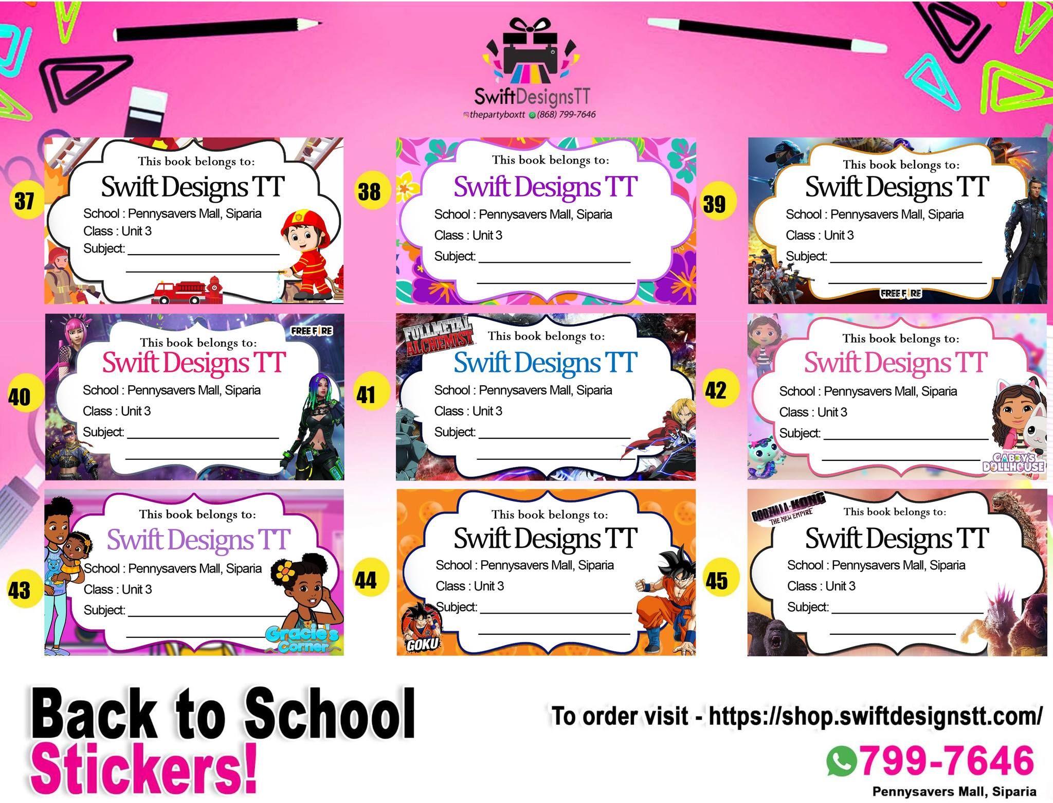 12PCS- School Book Labels _4