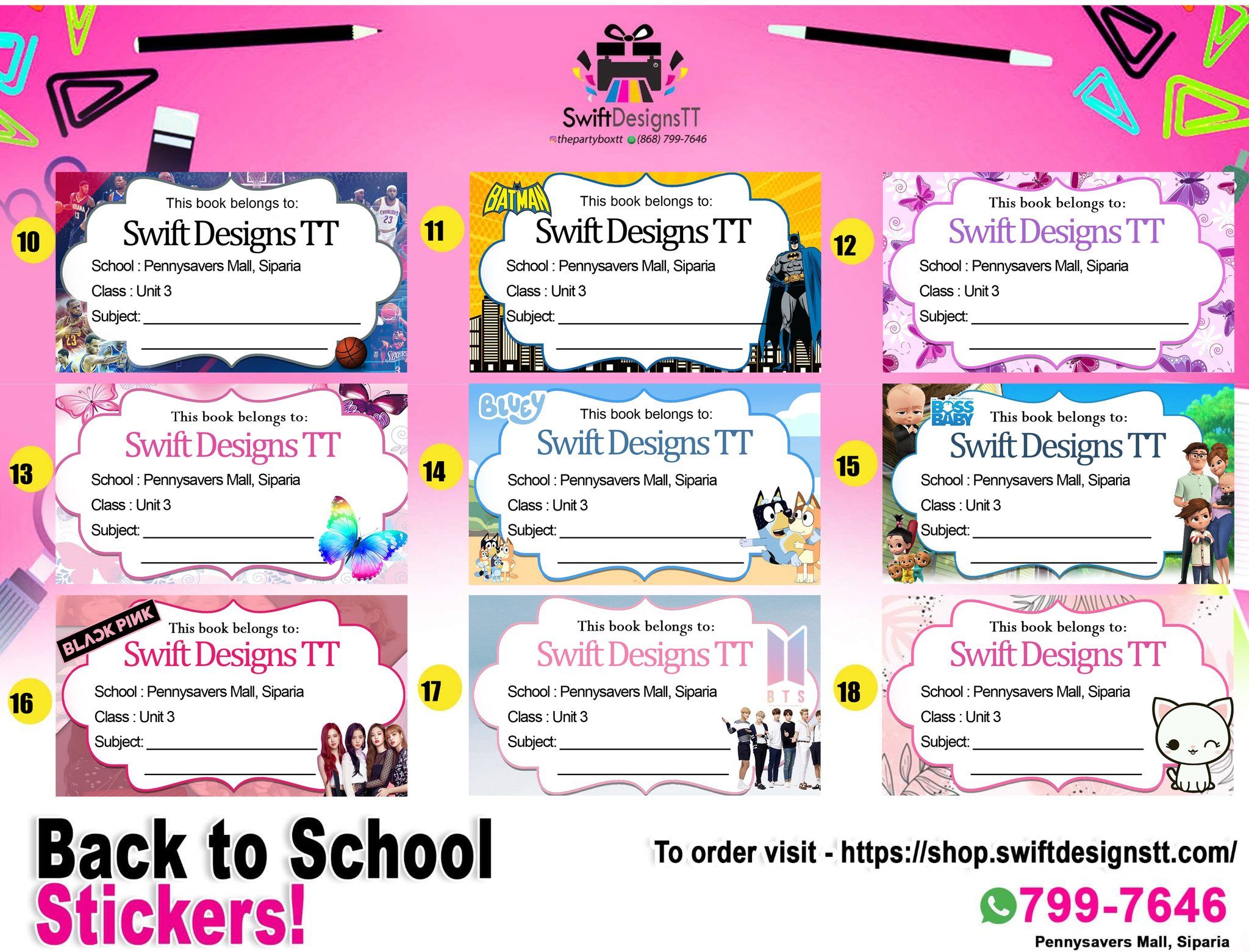 12PCS- School Book Labels _1