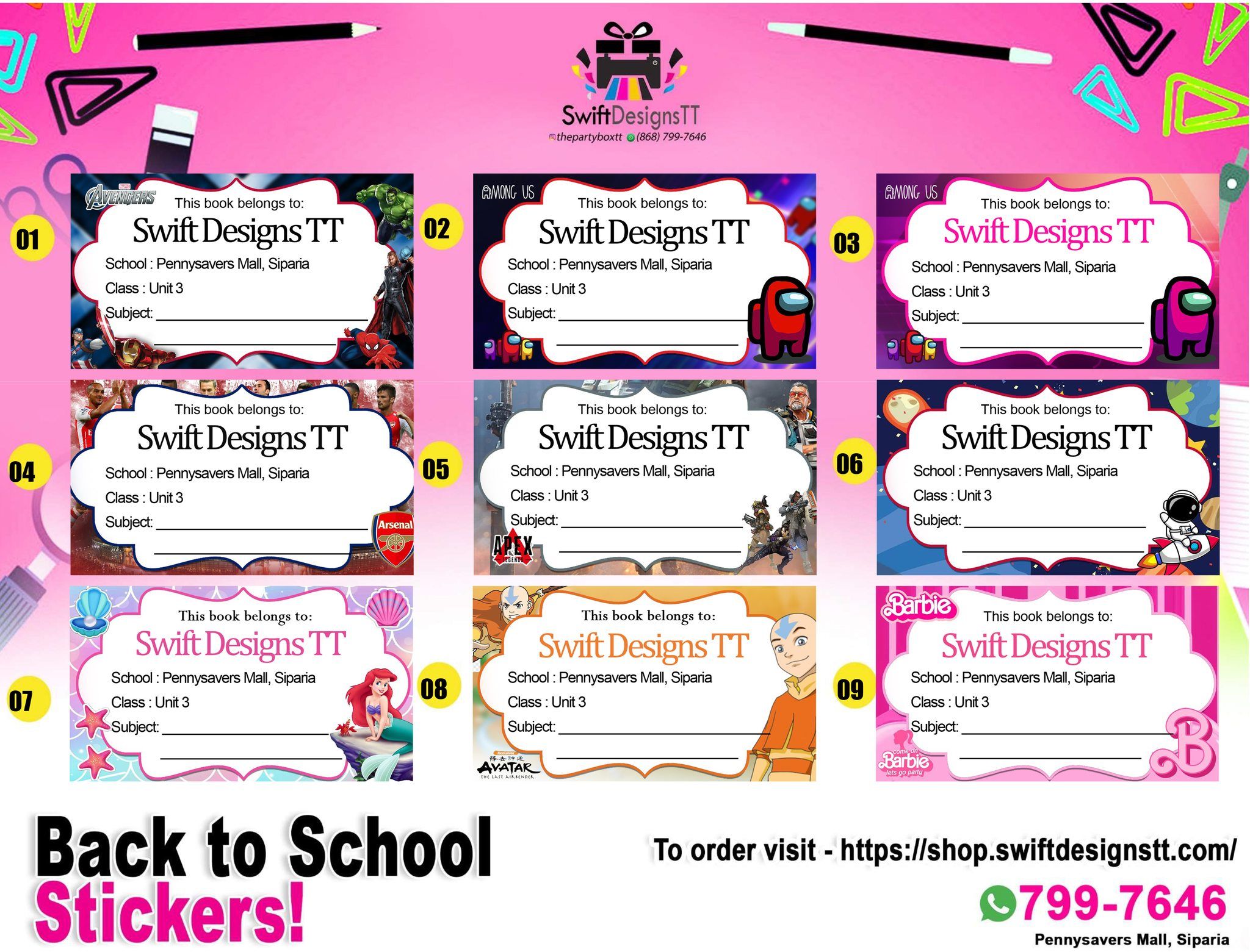 12PCS- School Book Labels _0