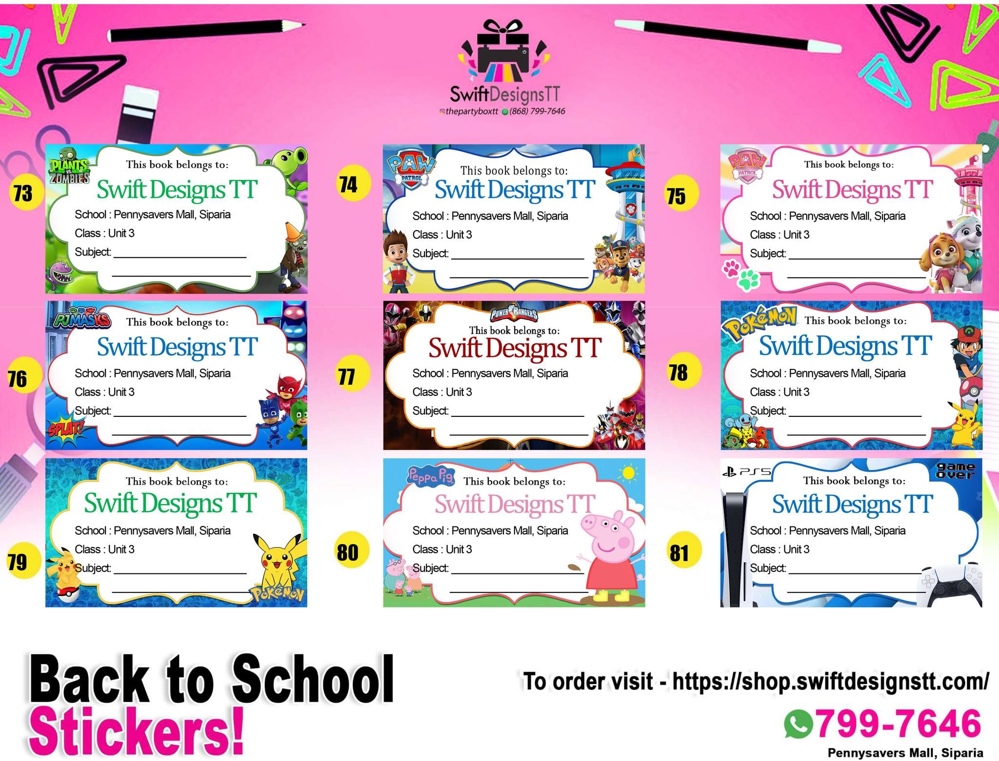 12PCS- School Book Labels _8