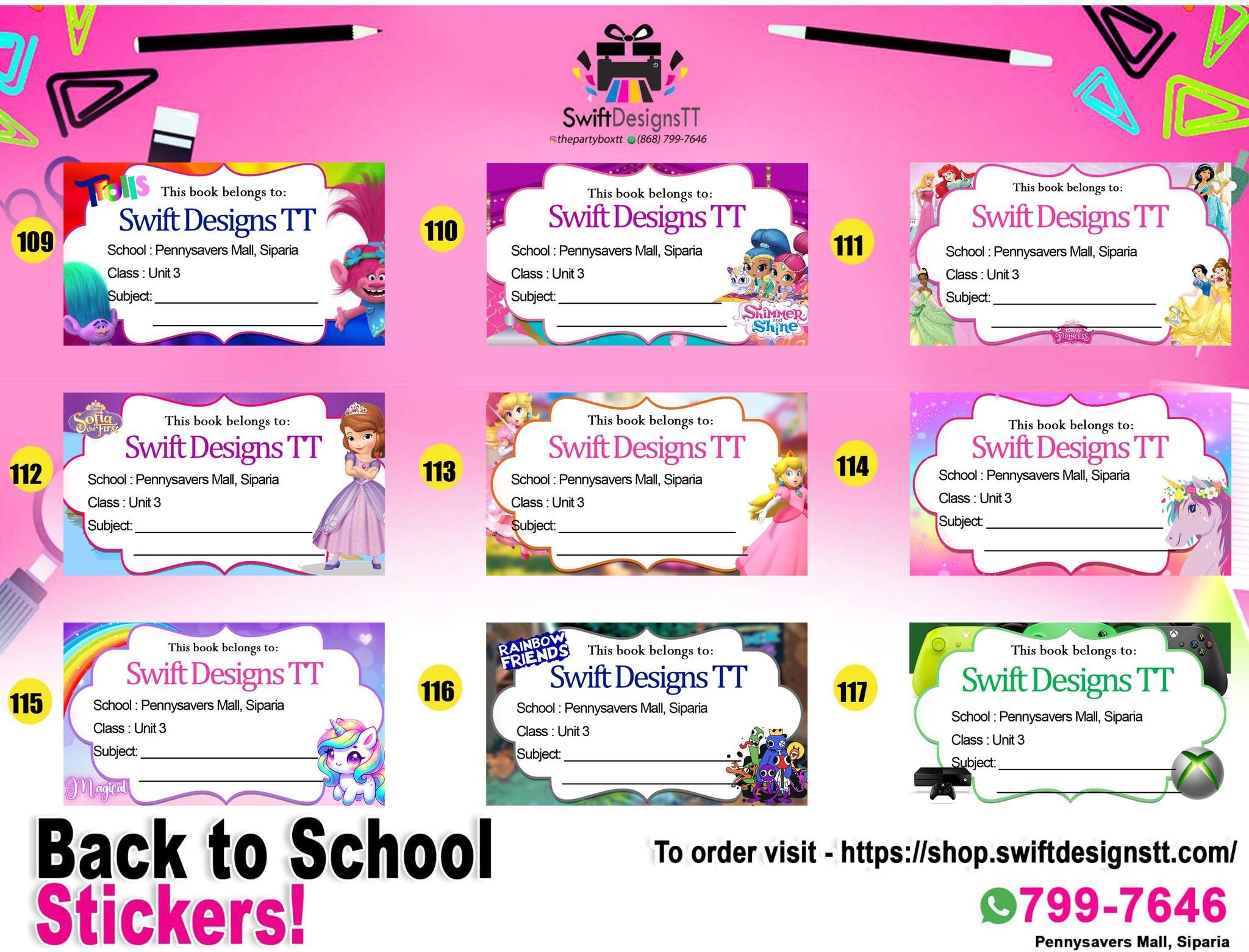 12PCS- School Book Labels _12