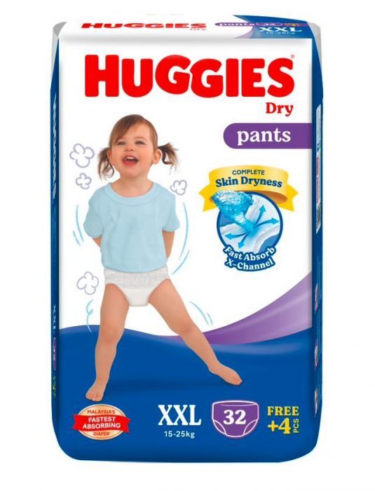 HUGGIES DRY PANTS SJP XXL32 TP 1X2X32'S_0