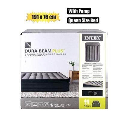  INTEX AIR-BED DURA BEAM DELUX QUEEN WITH PUMP_0