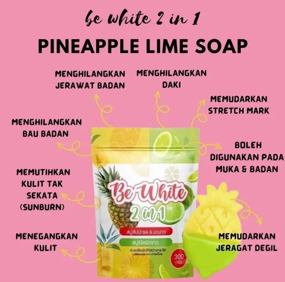 BE WHITE 2in1 Pineapple Lime Soap_1