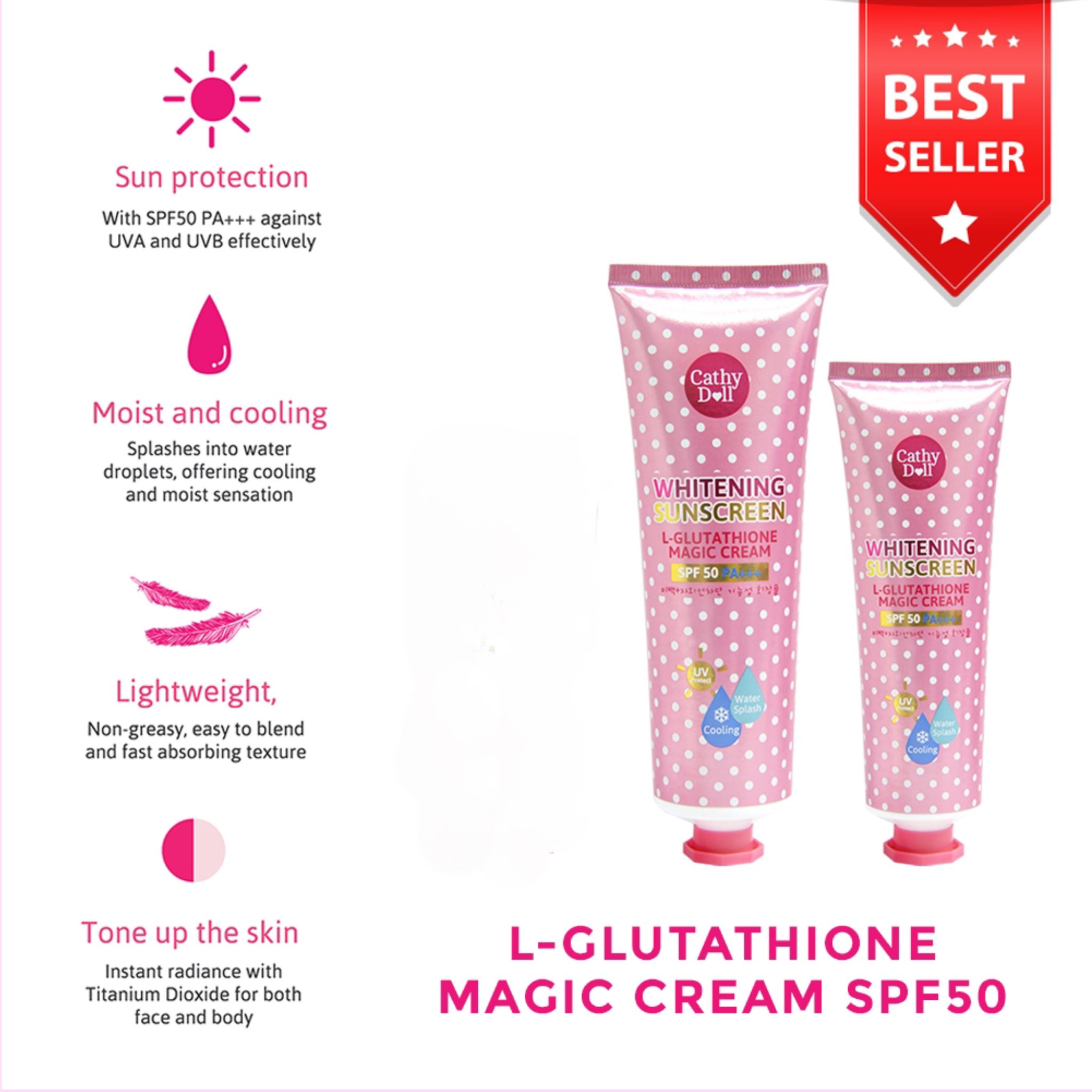 CATHY DOLL L-Glutathione Magic Cream Whitening Sunscreen SPF50 _2