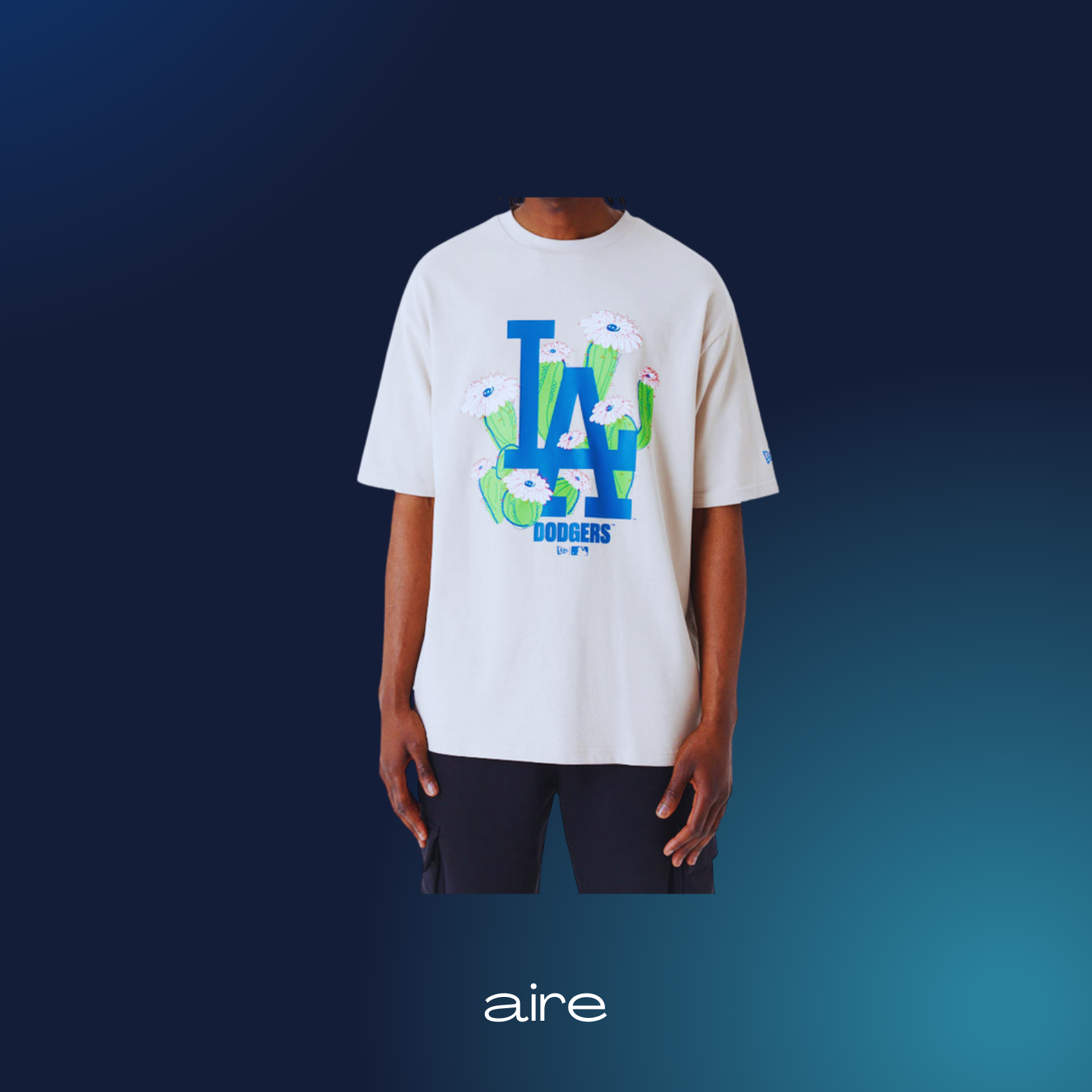 Los Angeles Dodgers MLB Floral Logo Oversized T-Shirt by New Era_0