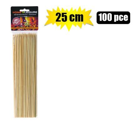 SKEWERS BAMBOO 25cm 100 PIECES 3mm_0