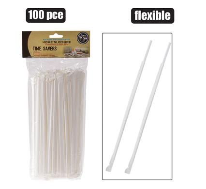 STRAWS PLASTIC FLEXIBLE 100 PIECES WRAPPED_0