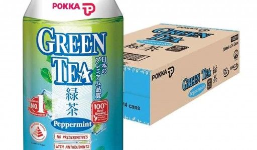 POKKA GREEN TEA PEPPERMINT CAN 24X300ML_0