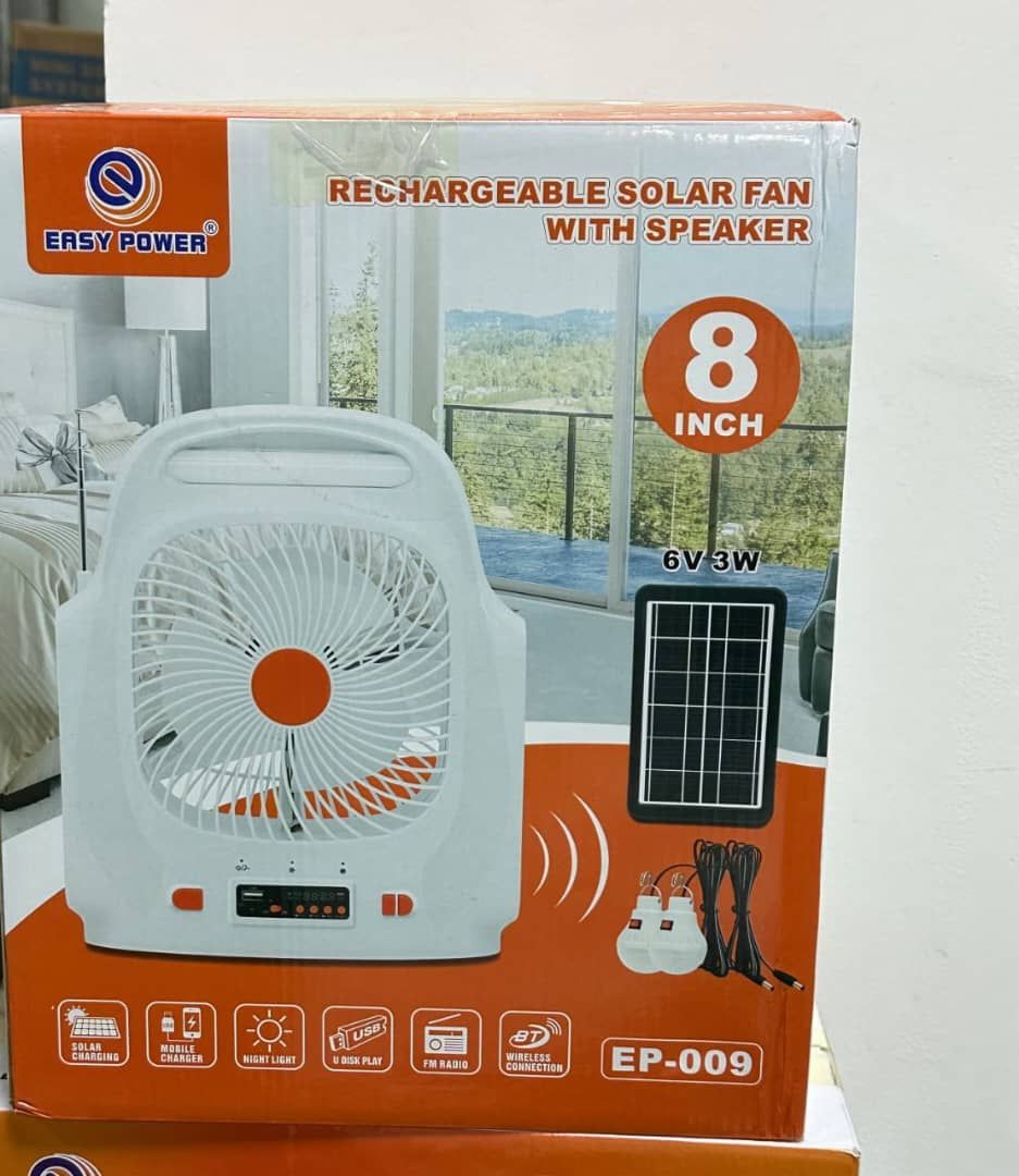 DC pedestal panel solar fan with light rechargeable fan for home table solar powered desk_2