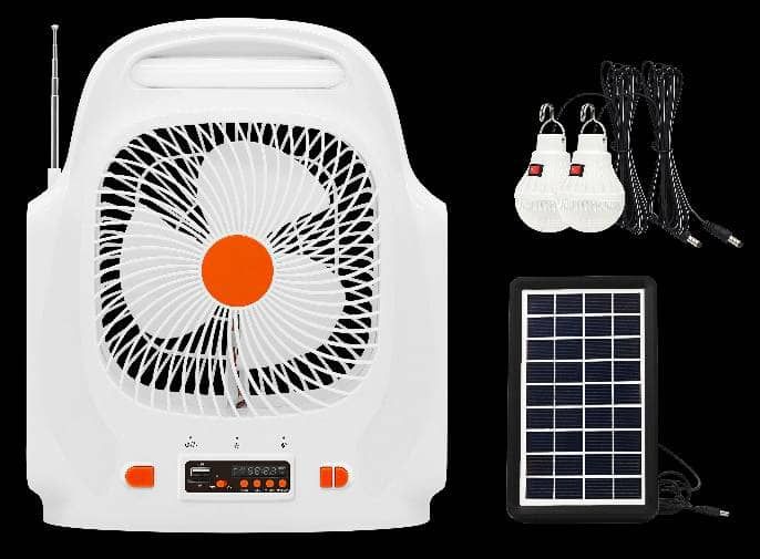 DC pedestal panel solar fan with light rechargeable fan for home table solar powered desk_3