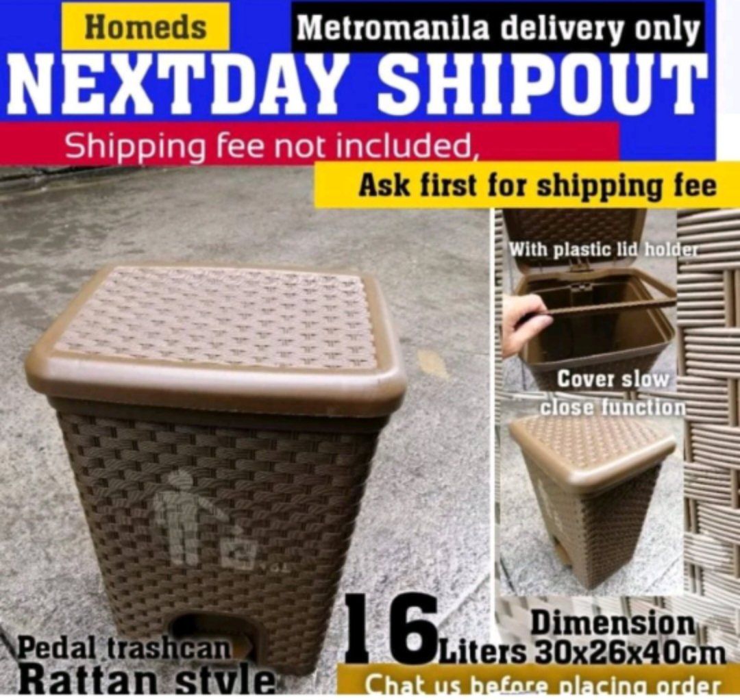 Rattan pedal trashcan 16liters_0