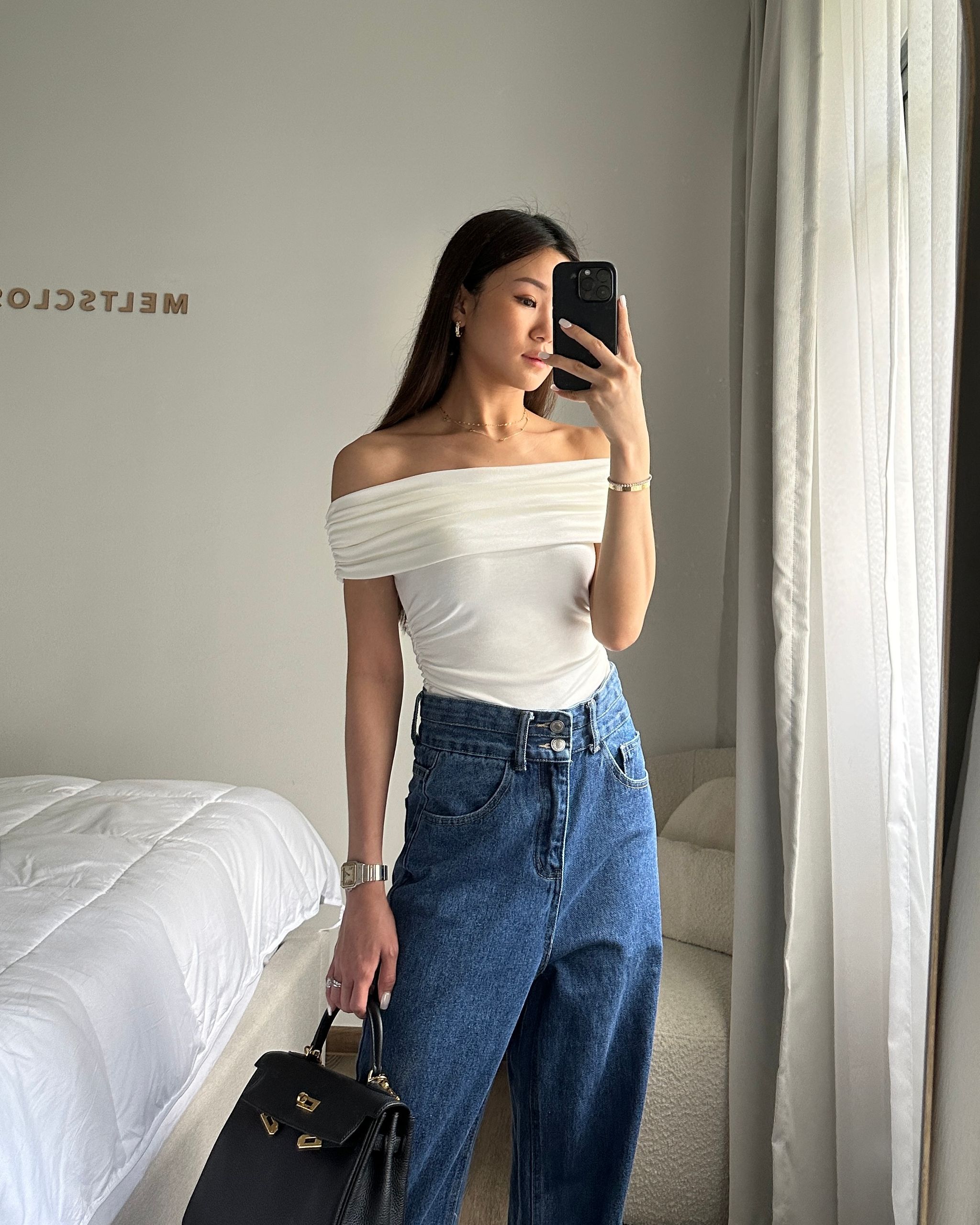 RUCHED OFF SHOULDER TOP _6