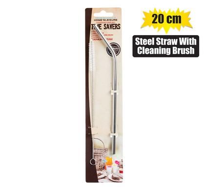 STRAW STAINLESS STEEL 20cm WITH BRUSH_0