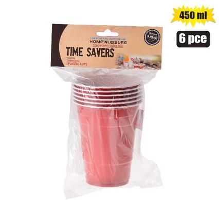 PICNIC CUPS PLASTIC 6 PIECES DISPOSABLE 450ml_0