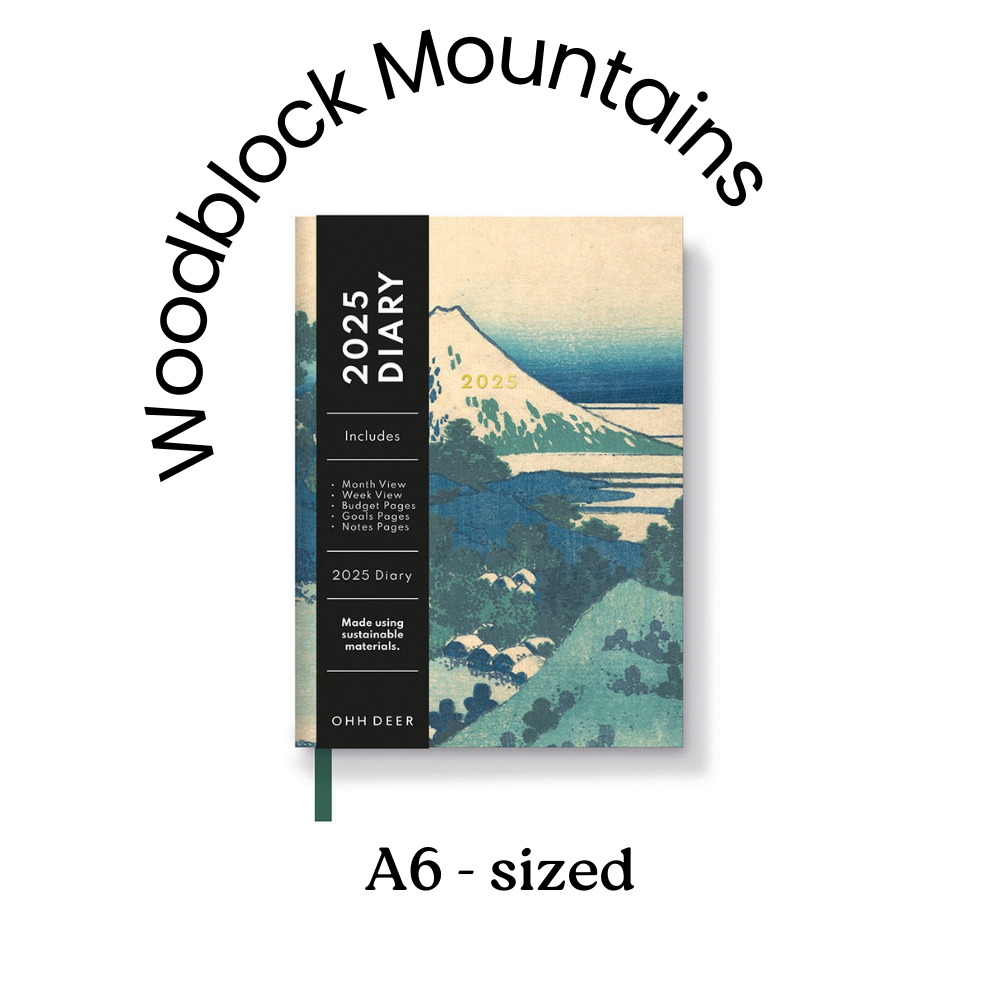 OHH Deer A6 2025 Diary - Woodblock Mountains_0