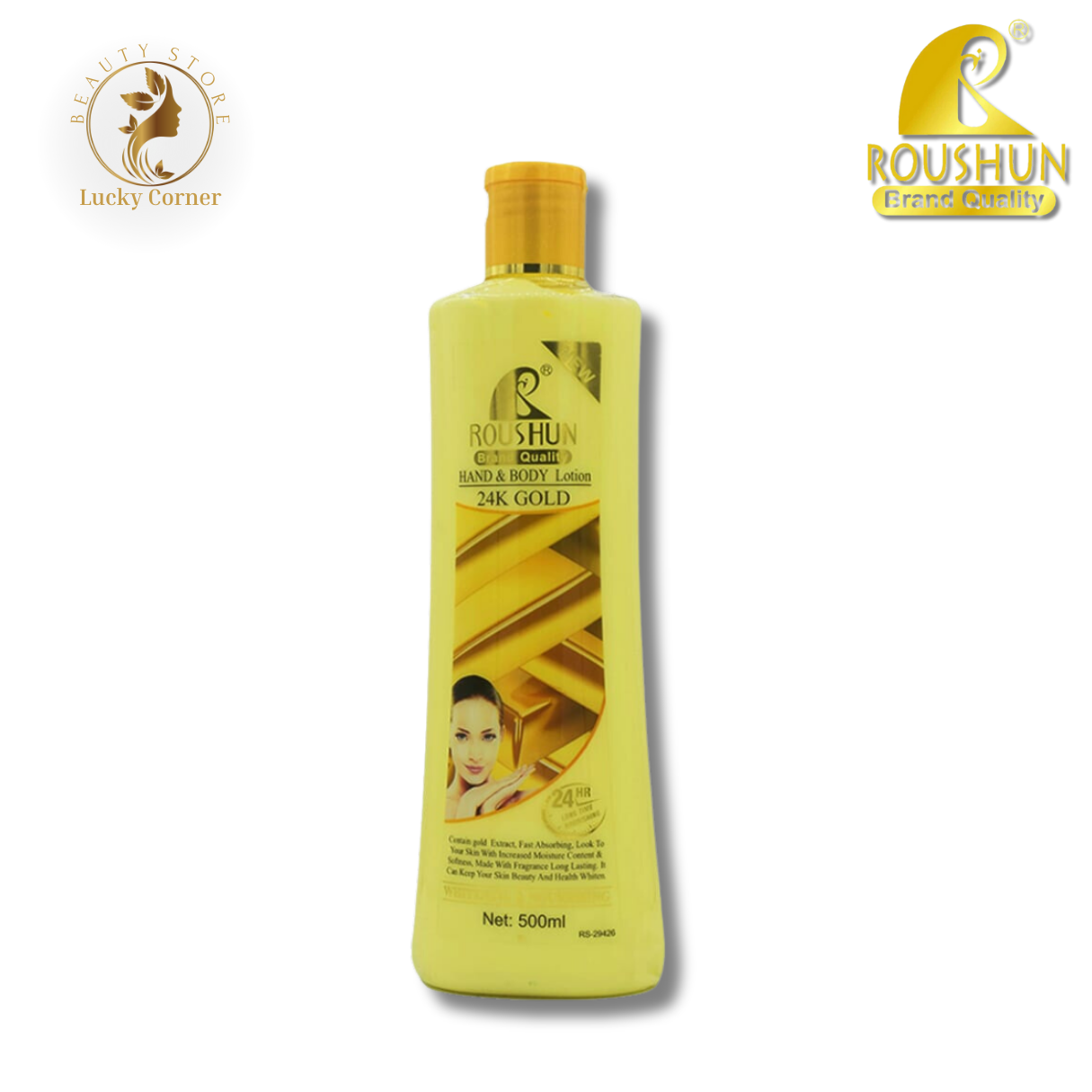 Roushun Brand Quality Hand & Body Lotion 24K Gold 500Ml_0