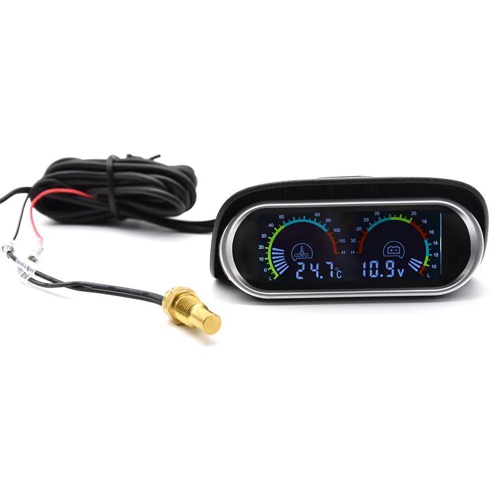 2 in 1 lcd car water temp gauge and volt meter 12vand 24v barang baru_3