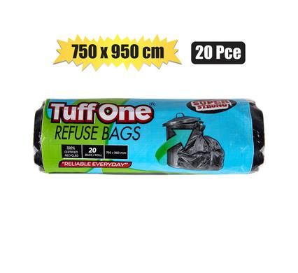 REFUSE BAG BLACK 20PC 750x950mm TUFFONE_0