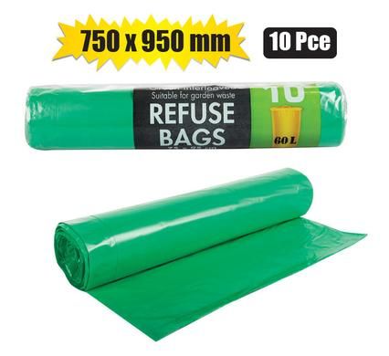 REFUSE BAG GREEN 10 PIECES 750x950mm_0