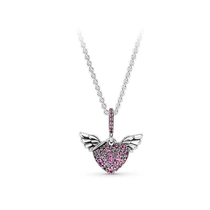 Heart and angel wings necklace_0