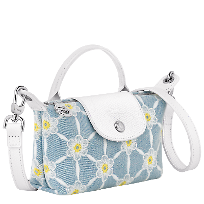 Longchamp Le Pliage Embroidered Daisy Denim_2