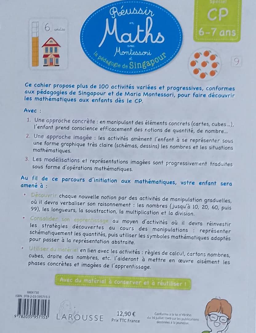 Réussir en Maths avec Montessori et la Pédagogie de Singapour (Larousse) - CP_1