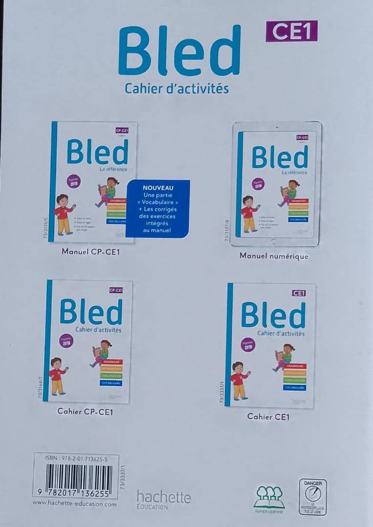 BLED, cahier d’activités (Hachette) - CE1 Programme 2018_1
