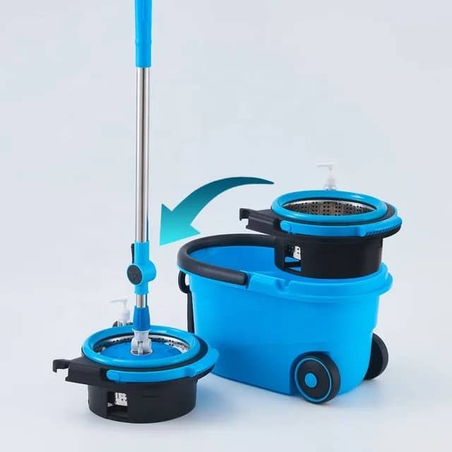 Magic flat mop and bucket hand free 360° Degree head self cleaner_2