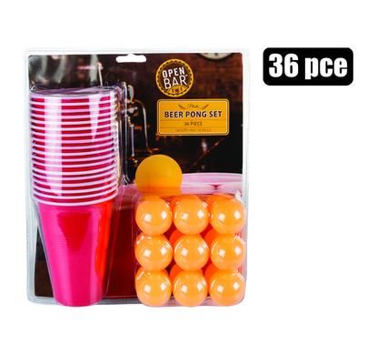 DRINKING GAME BEER PONG 18 CUPS + BALLS_0