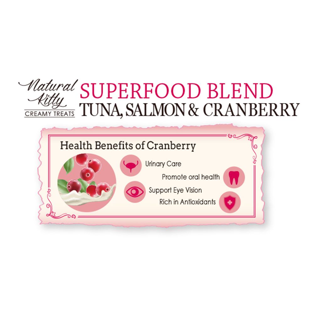 Natural Kitty Creamy Treats SUPERFOOD BLEND - Tuna, Salmon + Cranberry_2