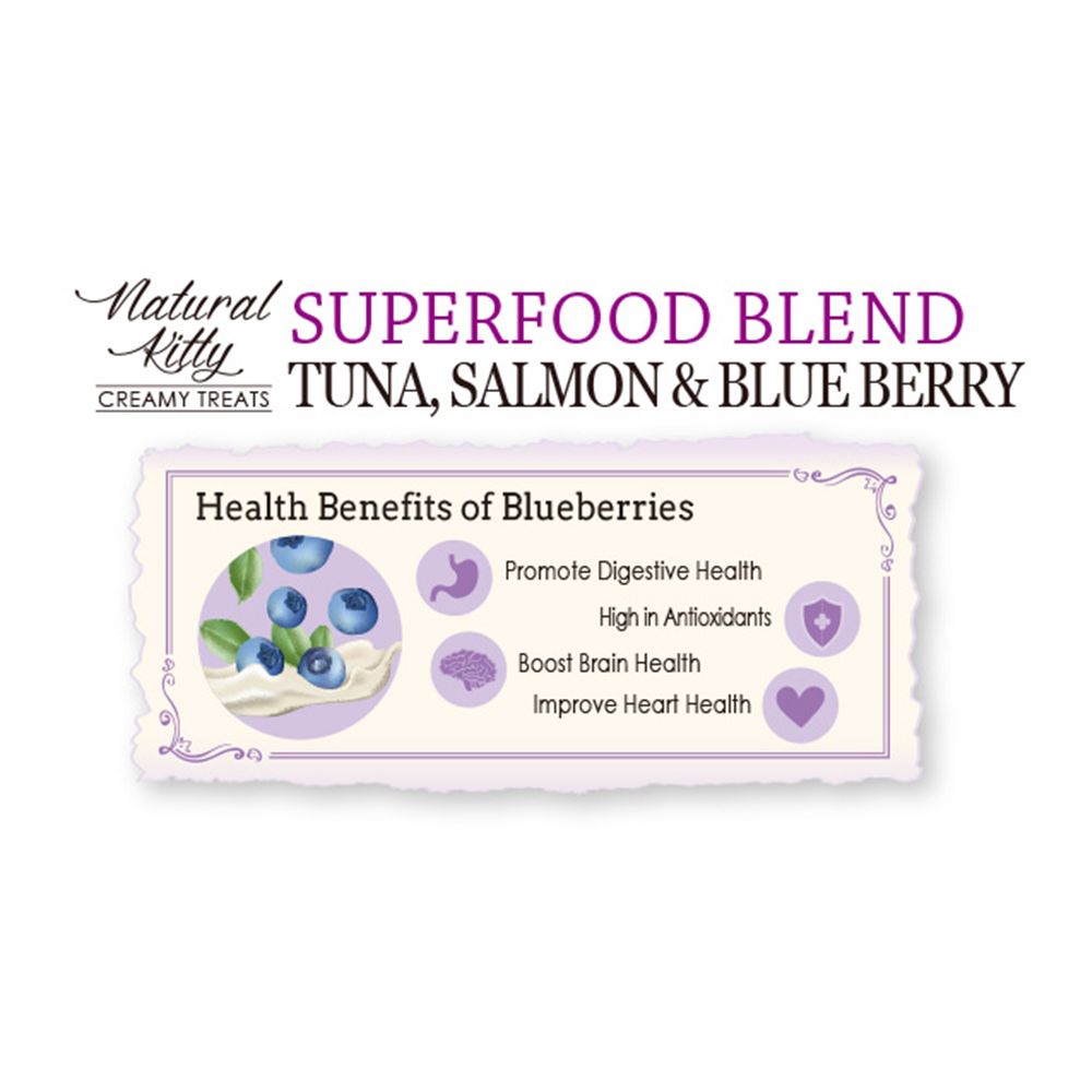 Natural Kitty Creamy Treats SUPERFOOD BLEND - Tuna, Salmon + Blueberry_2