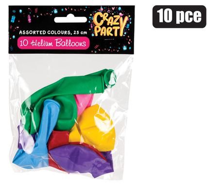 BALLOONS HELIUM 10 PIECES MIX COLOURS _0