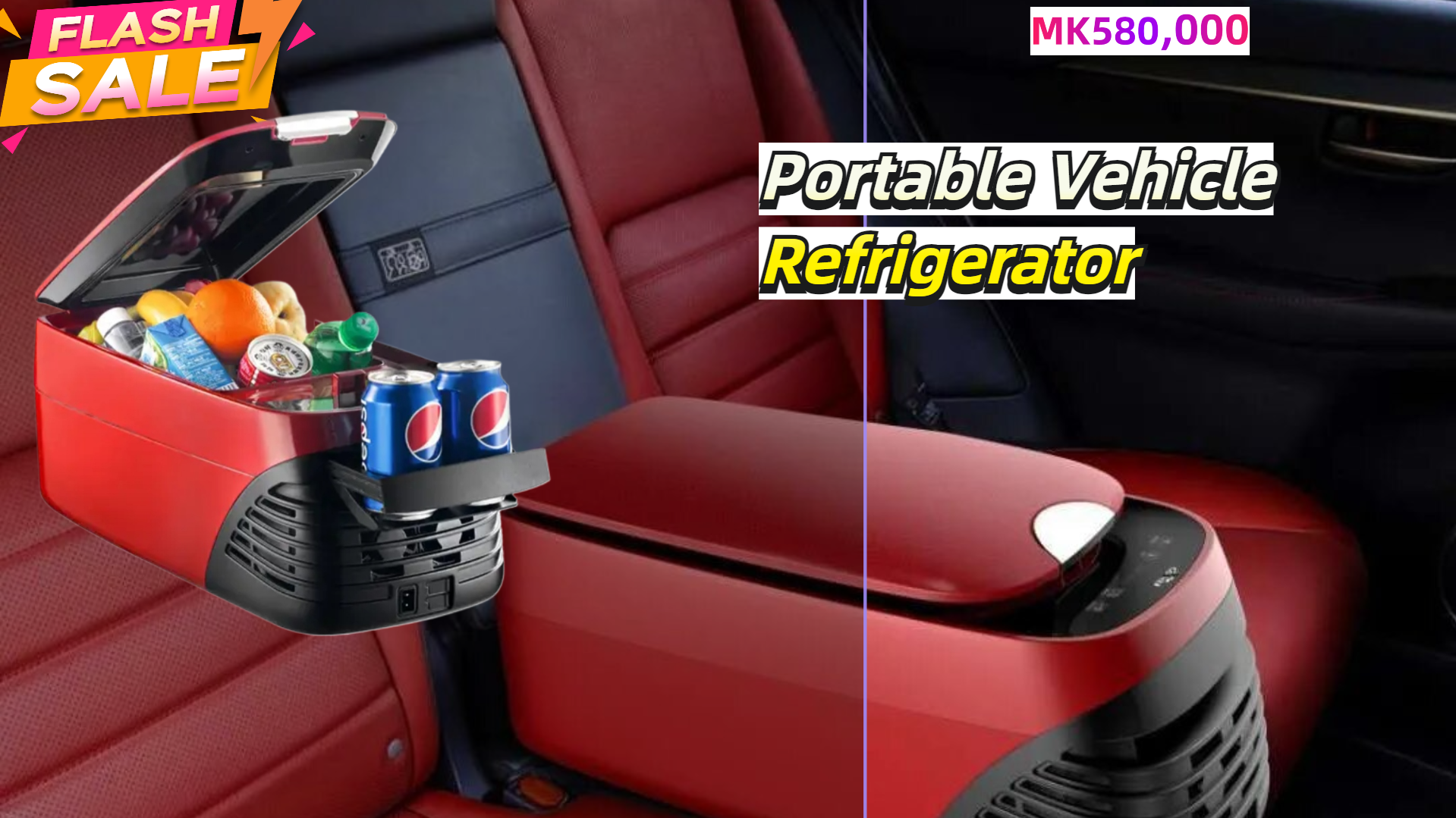 Portable DC 12V 24V mini car refrigerator 8L_1